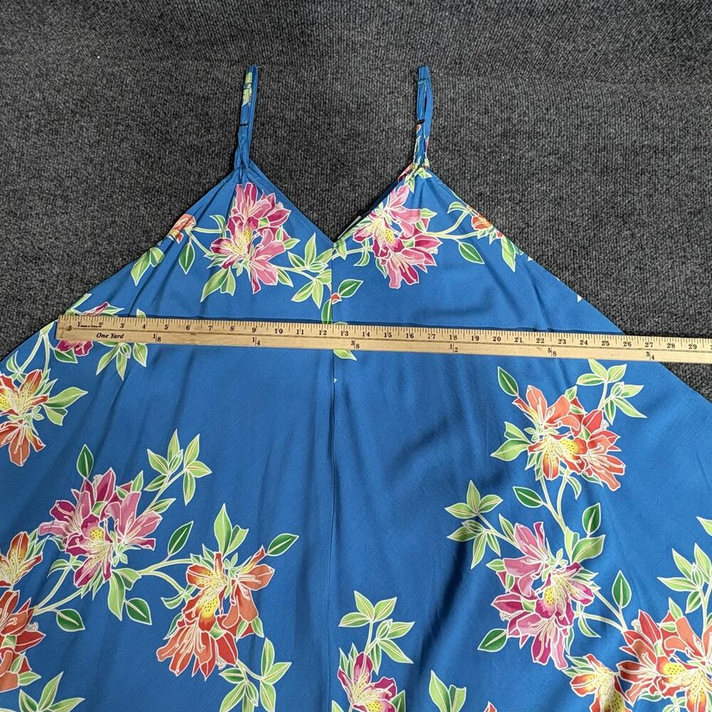 Tommy Bahama Dress Womens S/M Blue Sun Lilies Scarf Maxi V Neck Asym Hem Floral - Picture 9 of 11